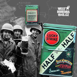 O1585 Originalni tabakova krabicka HALF AND HALF LUCKY STRIKE